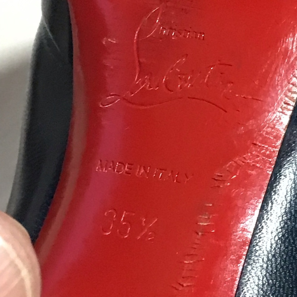 auth CHRISTIAN LOUBOUTIN size 35.5 navy platforms - Picture 6 of 8